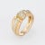 Vintage Cartier diamond ring crafted in 18 karat yellow, rose & white gold (circa 1980s to 1990s). 17 round brilliant cut...