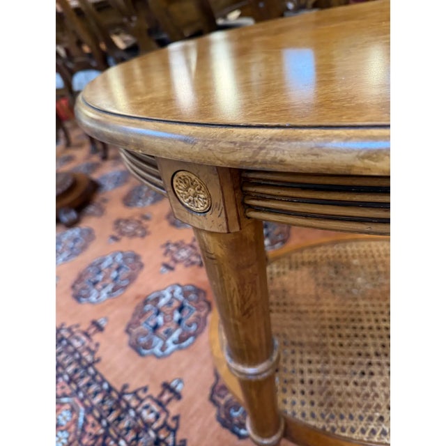 Ethan Allen British Classics Freeport Oval Side Table on Casters For Sale - Image 10 of 12