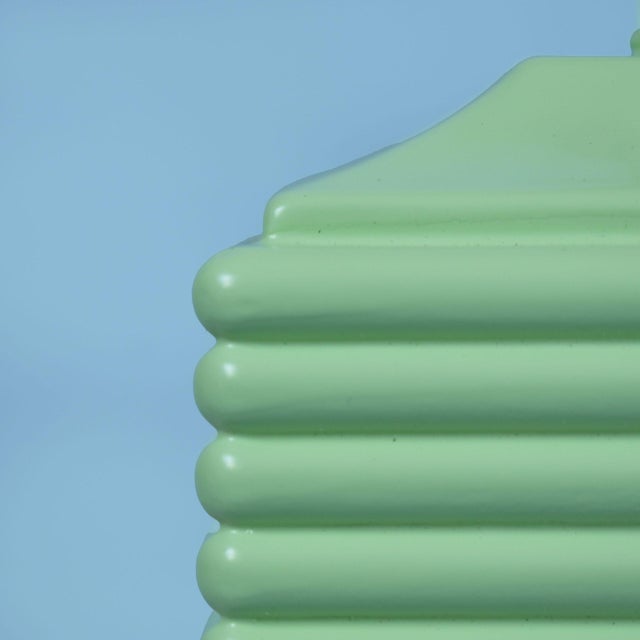 Mid-Century Modern Late 20th Century Mid Century Modern Green Table Lamps - Pair For Sale - Image 3 of 3