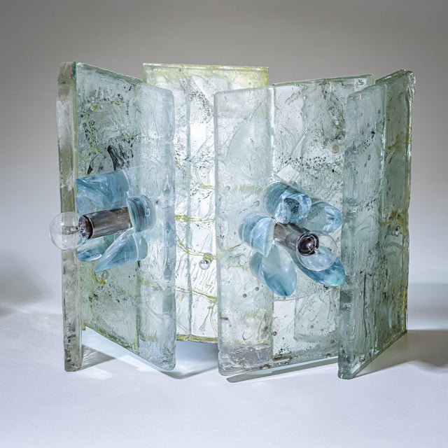 Vintage Italian Glass Wall Sconces, 1990s, Set of 2 For Sale - Image 6 of 15