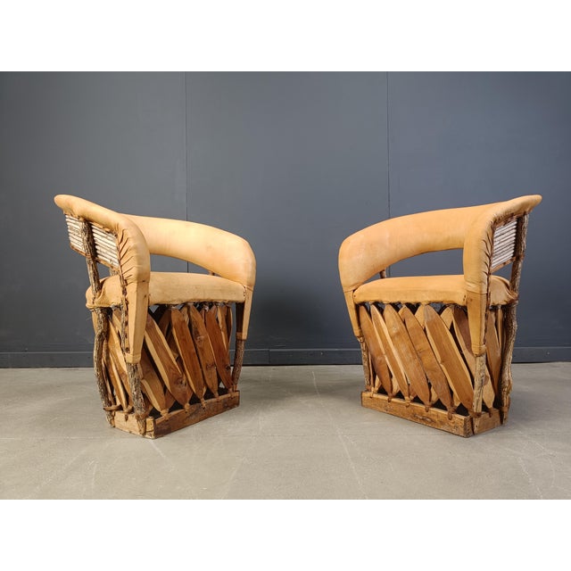 Beige Vintage Art Populaire Mexican Dining Chairs, 1970s, Set of 6 For Sale - Image 8 of 12
