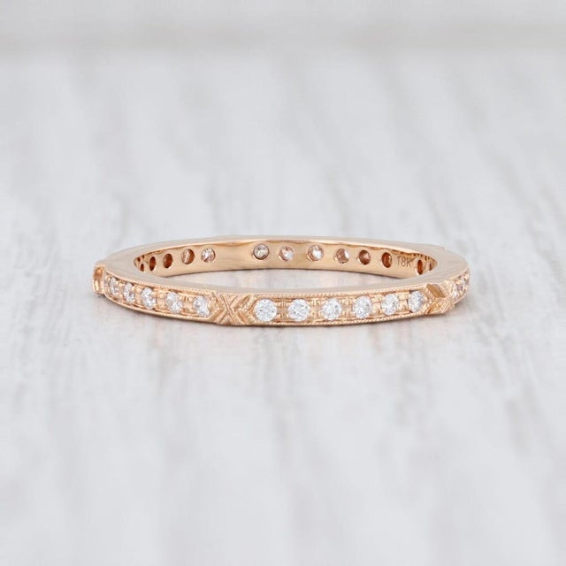 Gem: Natural Diamonds - 0.22 Total Carats, Round Brilliant Cut, F - G Color, VS2 Clarity Metal: 18k Rose Gold Weight: 2.3...