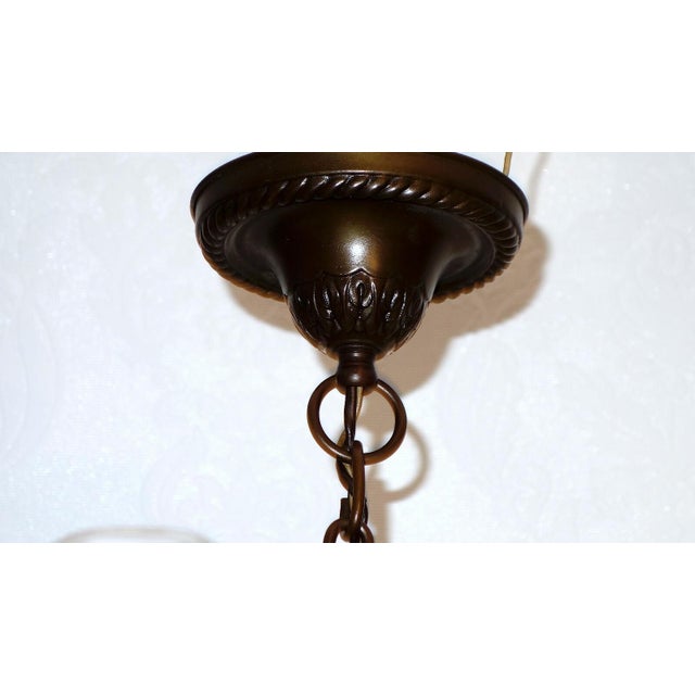 Antique French Brass and Glass Chandelier from Unbekannt, 1920s For Sale - Image 4 of 10