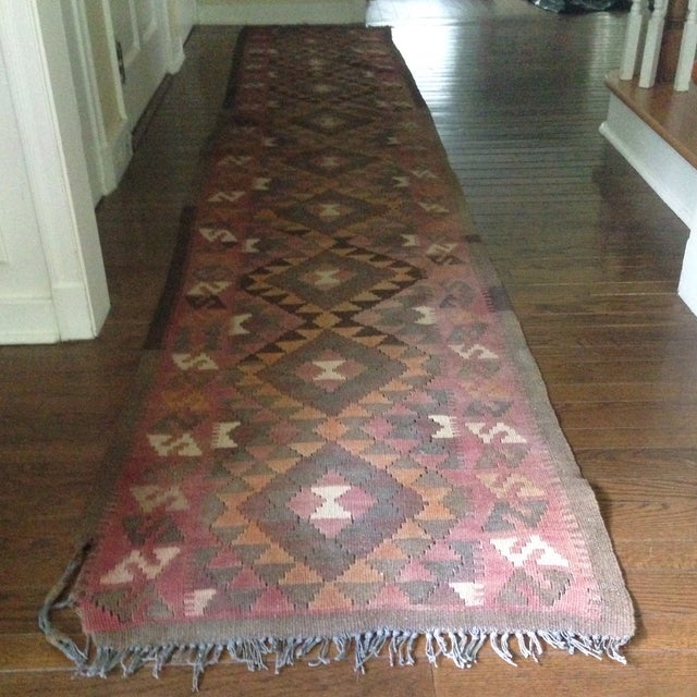 Vintage Kilim Runner Rug 2′4″ × 12′11″ Chairish