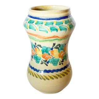 Vintage Gorky Gonzalez Hand Painted Hourglass Talavera Vase For Sale