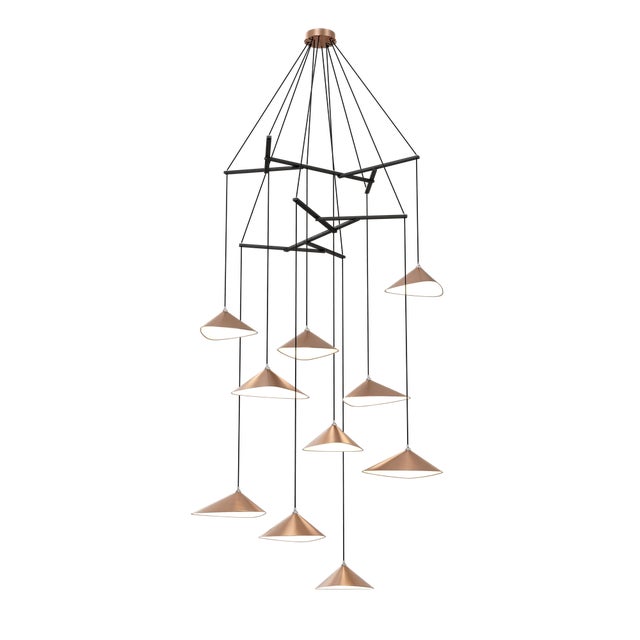 Emily is a series of handmade sheet steel lampshades in various finishes and spatial arrangements. The Vertical models of...