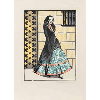 Hermann Paul, Woman, 1930s, Woodcut For Sale