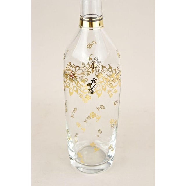Glass Decanter or Bottle with Gilt Floral Patterns, 1920s For Sale - Image 4 of 15