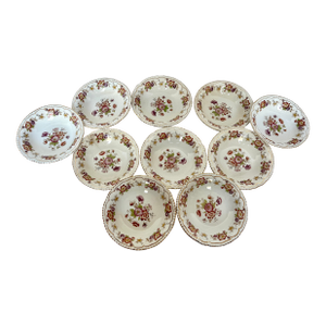 Antique 1890s John Maddock and Sons Old England China Berry/Dessert Bowls - Set of 10