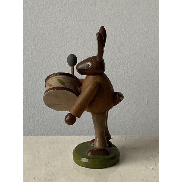 Folk Art German Wooden Rabbit Figures Playing Music, Set of 6 For Sale - Image 12 of 18