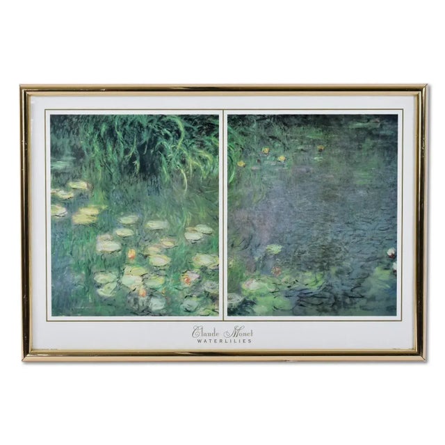 Claude Monet Water Lilies and Charles Mundy Framed Impressionist Prints - Set of 2 For Sale - Image 6 of 17