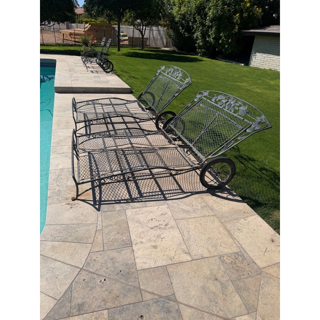 1970s Style Wrought Iron Salterini Double Chase, 2 Pieces For Sale - Image 9 of 12