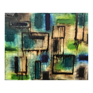 Multiform in blue and green - Original Abstract Painting by J. Kent Martin For Sale