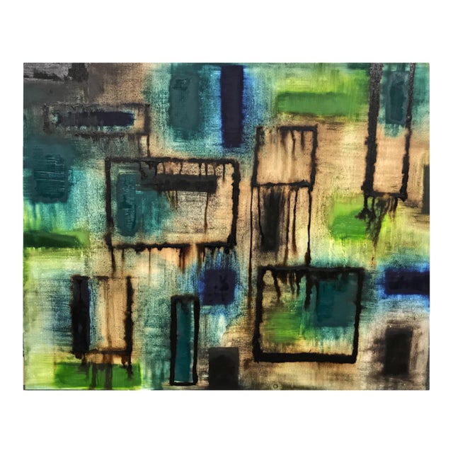 Multiform in blue and green - Original Abstract Painting by J. Kent Martin For Sale