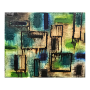 Multiform in blue and green - Original Abstract Painting by J. Kent Martin