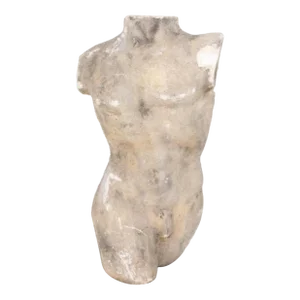 1930s Neoclassical Greek Roman Cast Stone Statue of a Nude Male Torso
