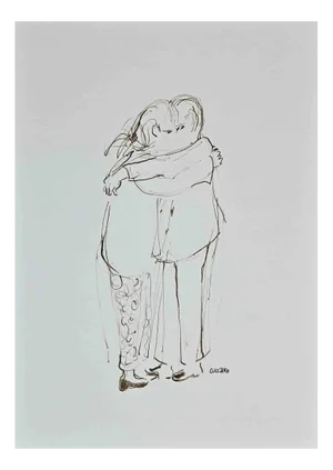 Roberto Cuccaro, The Embrace, Original Drawing, 2000s