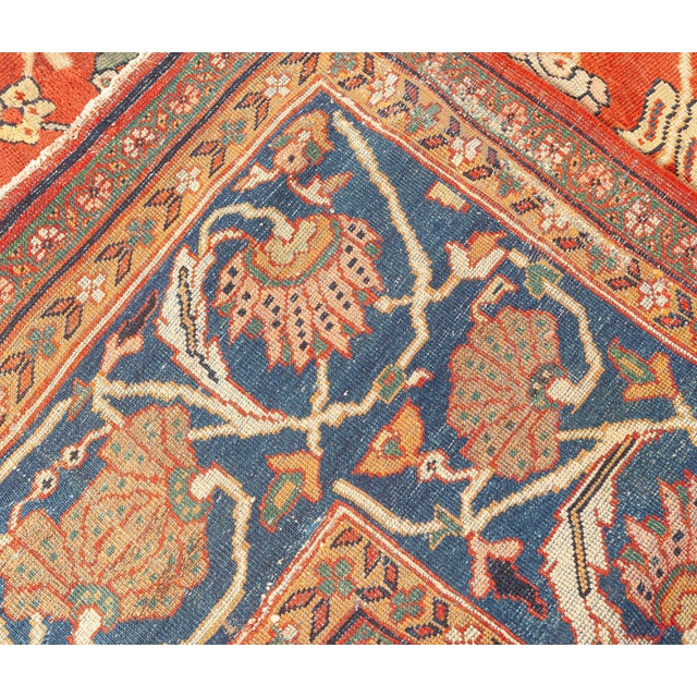 Red Antique Persian Sultanabad Red Botanic Handmade Wool Rug For Sale - Image 8 of 8