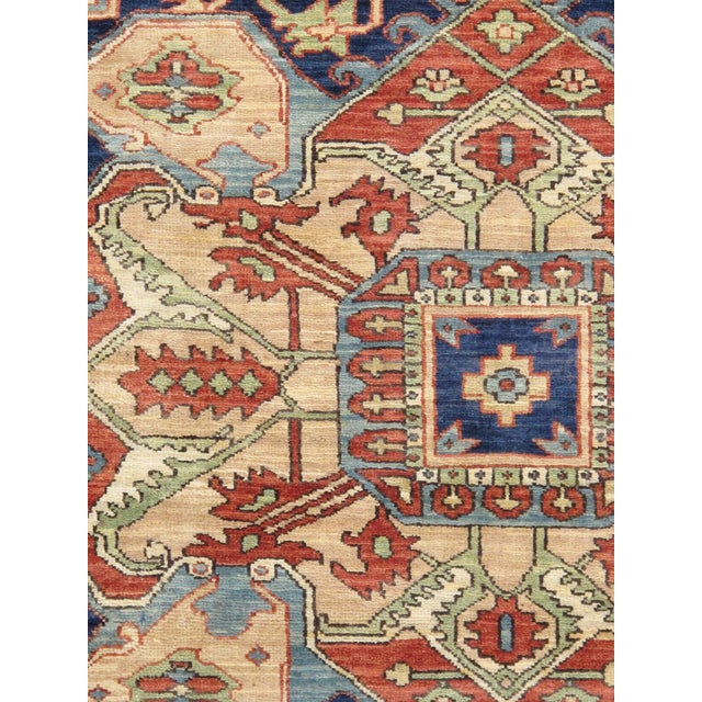 Tribal Serapi Wool Ivory Area Rug- 6' 0'' X 6' 0'' For Sale - Image 3 of 4
