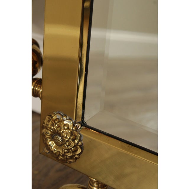 Victorian Brass Oil Lamp Candelabra Wall Mirror For Sale - Image 10 of 12