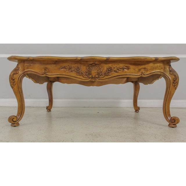 Century Furniture Century Country French Glass Top Coffee Table For Sale - Image 4 of 13