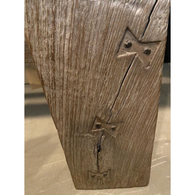 Andrianna Shamaris Impressive Teak Wood Log Style Console Table For Sale - Image 14 of 18