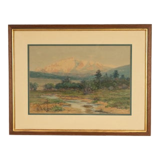 Antique Impressionist Painting "Spanish Peaks" Colorado Mountain Landscape Charles Partridge Adams 1900 For Sale