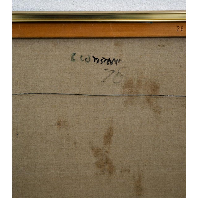 Textile Mid Century Modern Oil Painting George Constant Abstract Art Original Signed '75 For Sale - Image 7 of 12