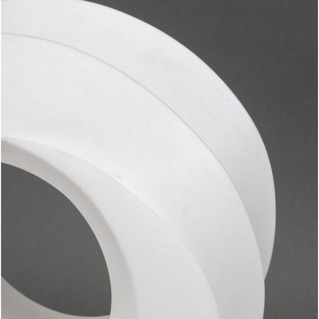 Pair of Modernist Carved White Quartzite Sculptures For Sale - Image 4 of 9