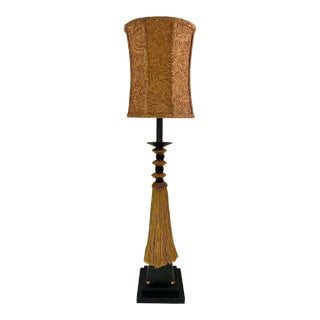 Vintage Art Deco Style Tassel Column Table Lamp by Tyndale For Sale