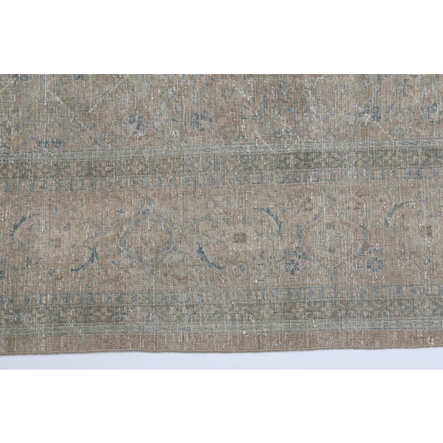 Contemporary Mid 20th Century Oversized Tabriz Rug – Soft Neutral Palette & Faded Tribal Detailing -9' 6'' X 11' 7'' For Sale - Image 3 of 10