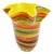 Large Italian Multicolored Swirl Fazzoletto Murano Glass Vase, 1970s For Sale