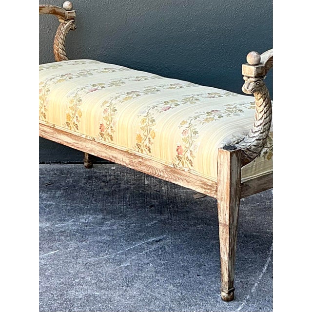 Neoclassical Vintage Carved Tiger Bench For Sale - Image 3 of 12