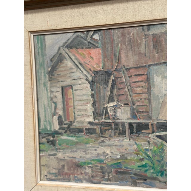 Edvin Ollers, Gårdsmotiv, 1950s, Oil on Canvas, Framed For Sale - Image 5 of 18