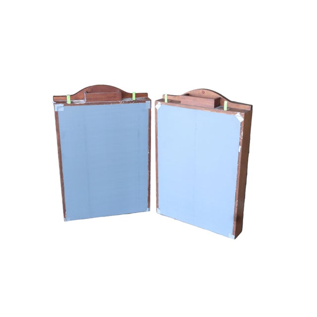 Great Pair of Large Wood Chinese Hanging Display Show Case With Glass Door For Sale - Image 10 of 10