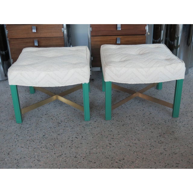 Paul Laszlo 1950s Mid-Century Modern Paul Laszlo Ottomans -a Pair For Sale - Image 4 of 8