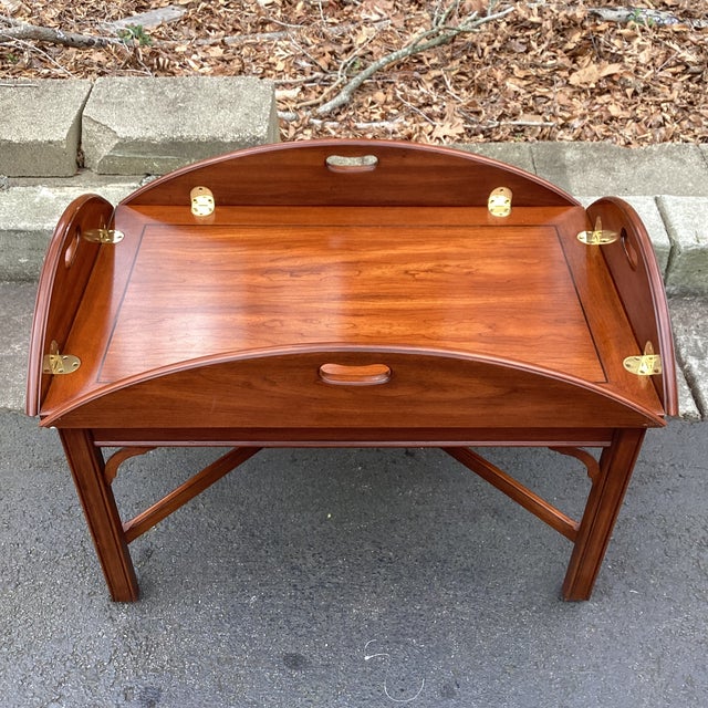 1990s Butlers Tray Table by Virginia Galleries for Henkel Harris For Sale - Image 12 of 12