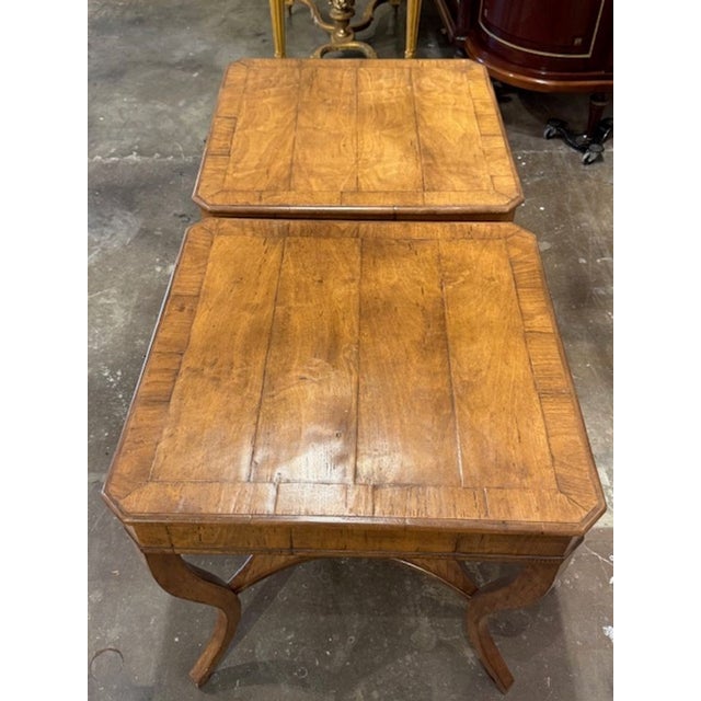 Transitional Handsome Pair of Italian Side Tables For Sale - Image 3 of 6