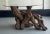Vintage Mid Century Organic Shaped Burl Wood Root Table With Glass Top Glass Top Table table, with thick natural specimen...
