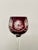 Stunning Vintage Ruby Red Hungarian Crystal Cut to Clear Wine Goblet. Lovely piece of European stemware in Pristine...