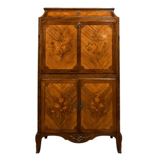 Louis XV Style Marquetry Drop-Front Secretaire, 1900s For Sale
