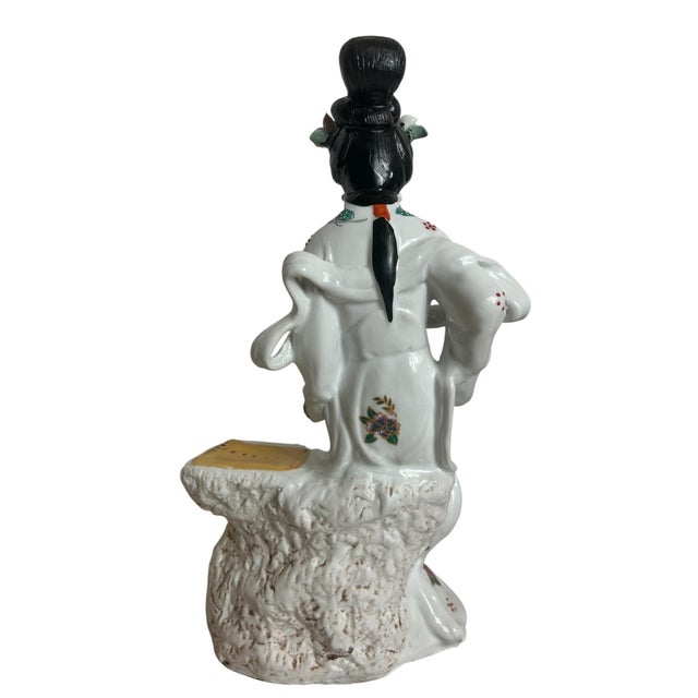 Ceramic Vintage Japanese Geisha Porcelain Statue Asian Figure For Sale - Image 7 of 12