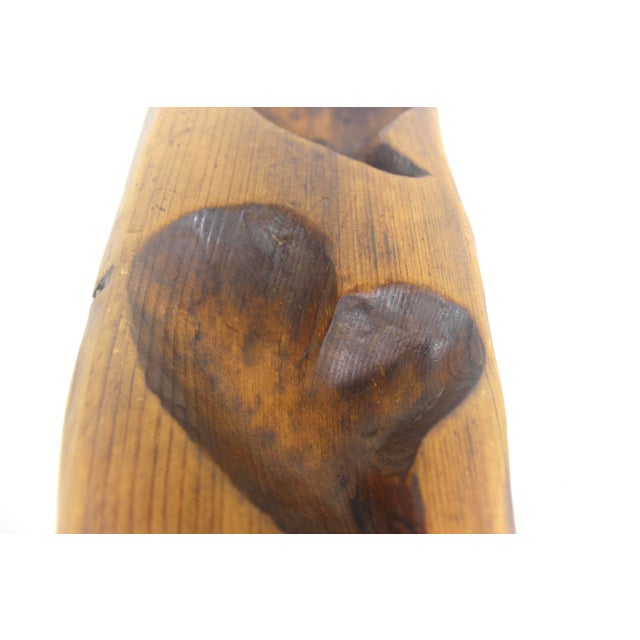 Wood Antique Double Heart Carved Wood Maple Sugar Mold For Sale - Image 7 of 11