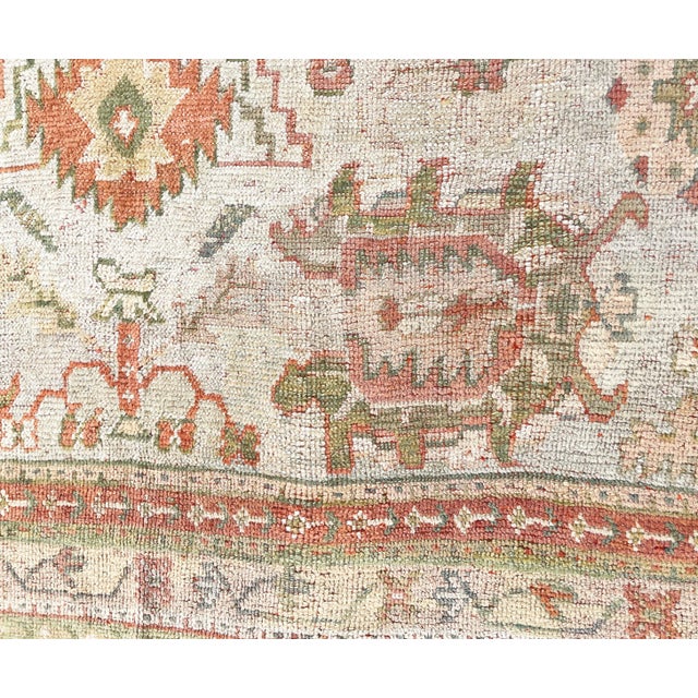 Green Antique Turkish Oushak Carpet For Sale - Image 8 of 12
