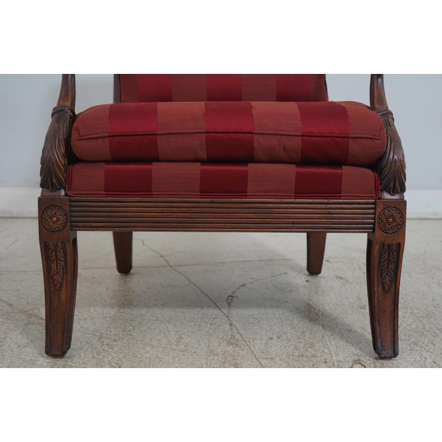 Ethan Allen Carved Frame Upholstered Lounge Chair For Sale In Philadelphia - Image 6 of 12