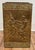 Crafted in France and rectangular in shape, the wood and brass waste bin is decorated with a repousse figural scene to...