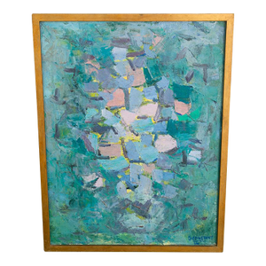 Mid Century Modern Oil Painting George Constant Art Abstract Original Signed '60