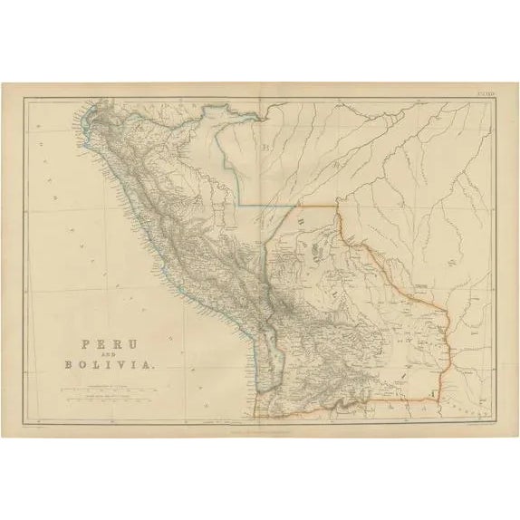 Antique Map of Peru and Bolivia by W. G. Blackie, 1859 For Sale - Image 6 of 6