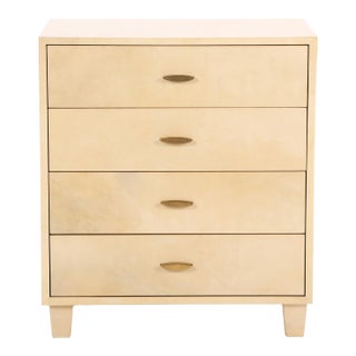 Mid-Century Parchment Covered Commode or Night Stand, C. 1960. For Sale