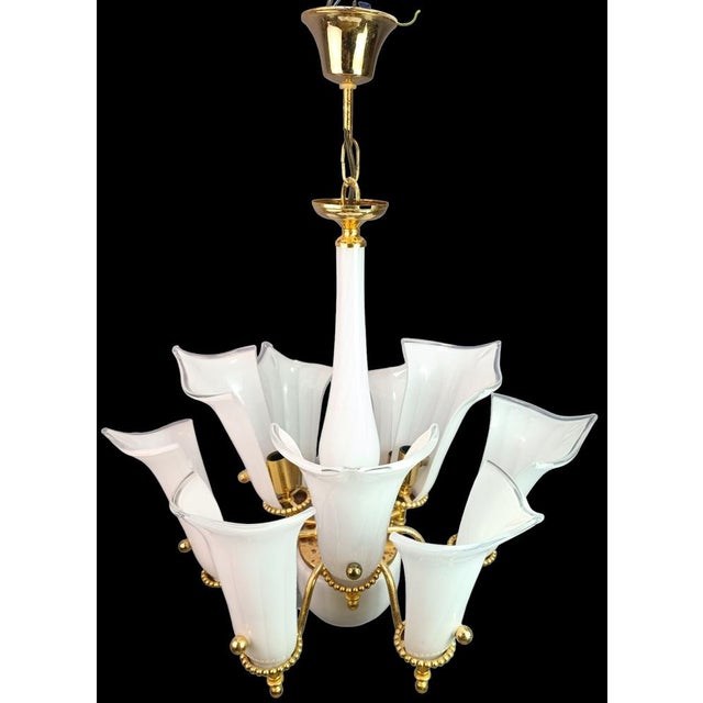 Goldenrod Large Tulip Lamp, 1950s For Sale - Image 8 of 10